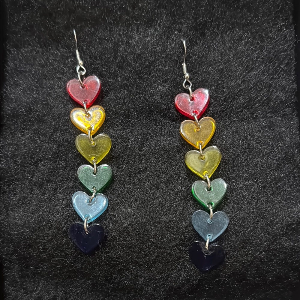 Colorful Heart Drop Earrings